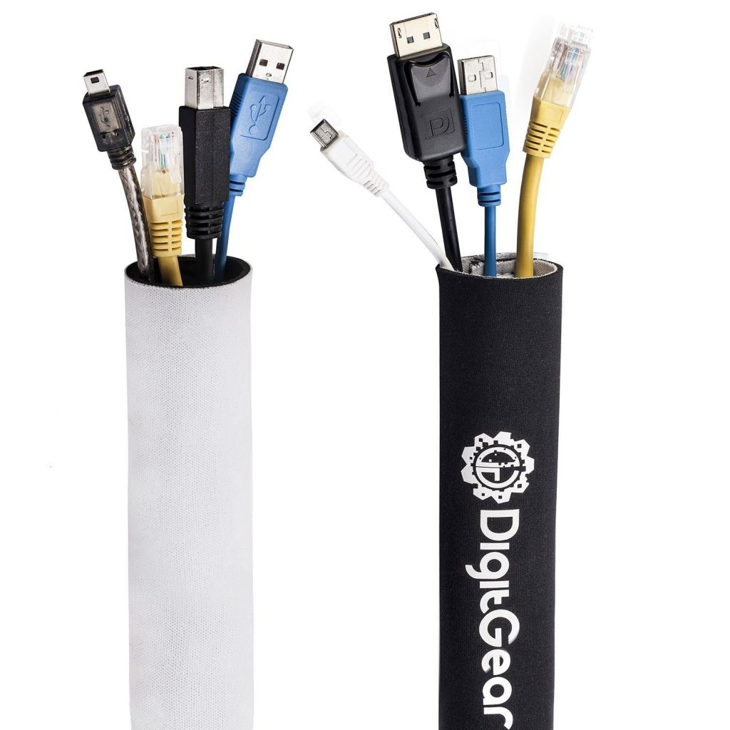 Digitgear Cable Management Sleeve Black & White 128 Inch Digitgear